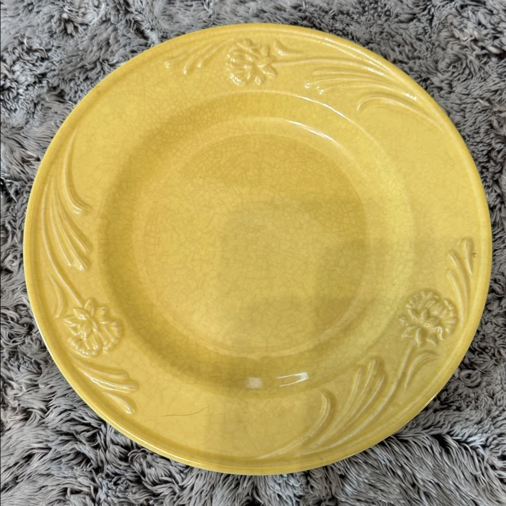 Lenox Poppies Rainbow Yellow Set of 4 Salad Lunch Plates 8.4